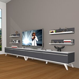 Eko 360r Mdf Retro Tv Ünitesi Tv Sehpası Beyaz - Antrasit