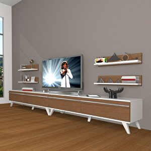 Eko 360r Mdf Retro Tv Ünitesi Tv Sehpası Beyaz - Ceviz