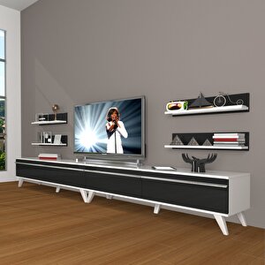 Eko 360r Mdf Retro Tv Ünitesi Tv Sehpası Beyaz - Siyah