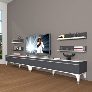 Eko 360r Mdf Silver Tv Ünitesi Tv Sehpası Beyaz - Antrasit
