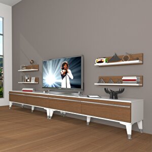 Eko 360r Mdf Silver Tv Ünitesi Tv Sehpası Beyaz - Ceviz