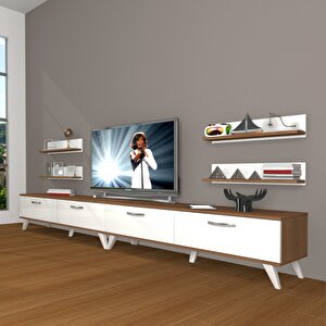 Eko 360r Slm Retro Tv Ünitesi Tv Sehpası Ceviz Beyaz
