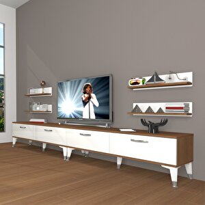 Eko 360r Slm Silver Tv Ünitesi Tv Sehpası Ceviz Beyaz