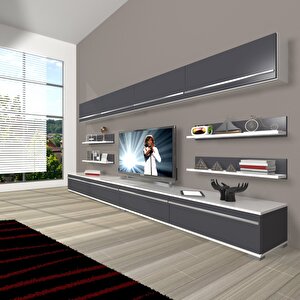 Eko 360y Mdf Tv Ünitesi Tv Sehpası Beyaz - Antrasit