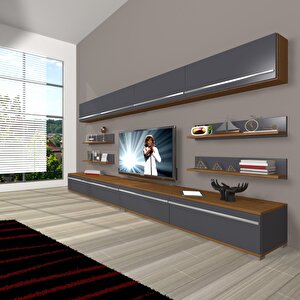 Eko 360y Mdf Tv Ünitesi Tv Sehpası Ceviz Antrasit
