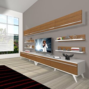 Eko 360y Mdf Retro Tv Ünitesi Tv Sehpası Beyaz - Ceviz