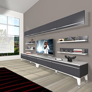 Eko 360y Mdf Silver Tv Ünitesi Tv Sehpası Beyaz - Antrasit