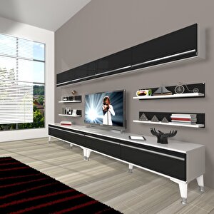 Eko 360y Mdf Silver Tv Ünitesi Tv Sehpası Beyaz - Siyah