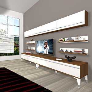 Eko 360y Mdf Silver Tv Ünitesi Tv Sehpası Ceviz Beyaz