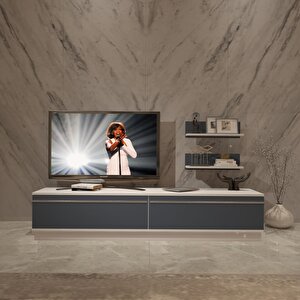 Eko 4b Mdf Std Tv Ünitesi Tv Sehpası Beyaz - Antrasit
