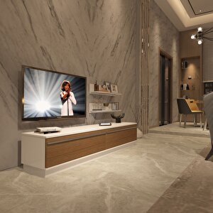 Eko 4b Mdf Std Tv Ünitesi Tv Sehpası Beyaz - Ceviz