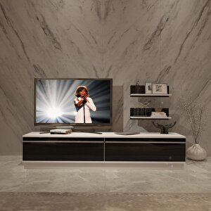 Eko 4b Mdf Std Tv Ünitesi Tv Sehpası Beyaz - Siyah