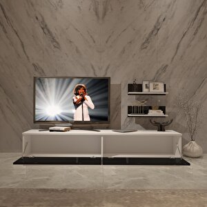 Eko 4b Mdf Std Tv Ünitesi Tv Sehpası Beyaz - Siyah