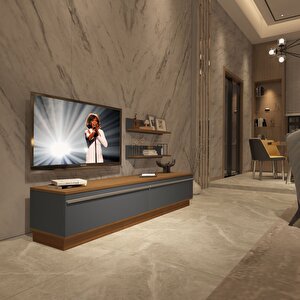 Eko 4b Mdf Std Tv Ünitesi Tv Sehpası Ceviz Antrasit