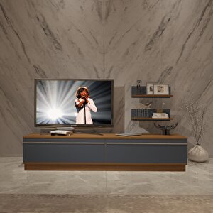 Eko 4b Mdf Std Tv Ünitesi Tv Sehpası Ceviz Antrasit