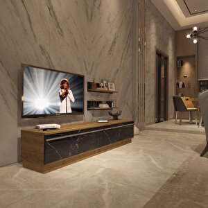 Eko 4b Mdf Std Tv Ünitesi Tv Sehpası Pera Siyah Mermer