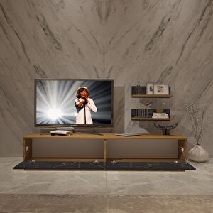 Eko 4b Mdf Std Tv Ünitesi Tv Sehpası Pera Siyah Mermer