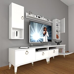 Eko 5200da Mdf Gold Tv Ünitesi Tv Sehpası Parlak Beyaz