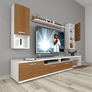 Eko 5200da Mdf Tv Ünitesi Tv Sehpası Beyaz - Ceviz