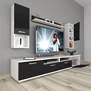 Eko 5200da Mdf Tv Ünitesi Tv Sehpası Beyaz - Siyah