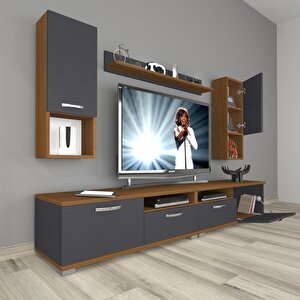 Eko 5200da Mdf Tv Ünitesi Tv Sehpası Ceviz Antrasit