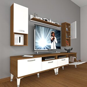 Eko 5200da Mdf Silver Tv Ünitesi Tv Sehpası Ceviz Beyaz