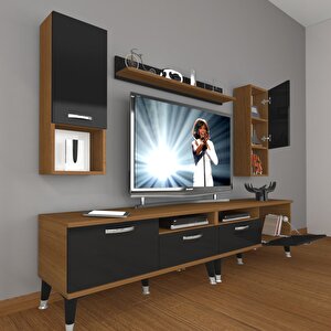 Eko 5200da Mdf Silver Tv Ünitesi Tv Sehpası Ceviz-Siyah