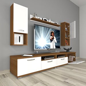 Eko 5200da Slm Tv Ünitesi Tv Sehpası Ceviz Beyaz