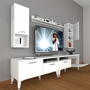 Eko 5200da Slm Silver Tv Ünitesi Tv Sehpası Parlak Beyaz