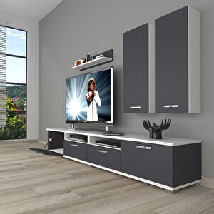 Eko 5200d Mdf Tv Ünitesi Tv Sehpası Beyaz - Antrasit