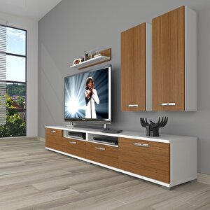 Eko 5200d Mdf Tv Ünitesi Tv Sehpası Beyaz - Ceviz