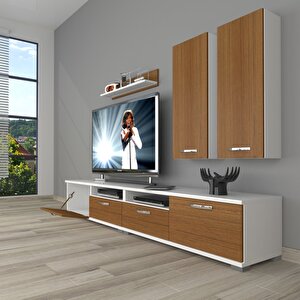 Eko 5200d Mdf Tv Ünitesi Tv Sehpası Beyaz - Ceviz