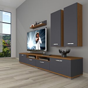 Eko 5200d Mdf Tv Ünitesi Tv Sehpası Ceviz Antrasit