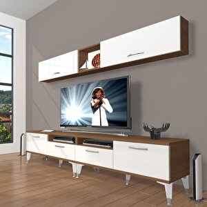 Eko 5200 Mdf Silver Tv Ünitesi Tv Sehpası Ceviz Beyaz