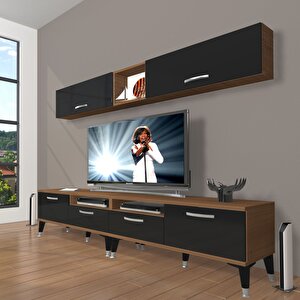 Eko 5200 Mdf Silver Tv Ünitesi Tv Sehpası Ceviz-Siyah
