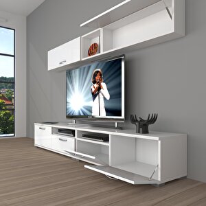 Eko 5200 Slm Tv Ünitesi Tv Sehpası Parlak Beyaz