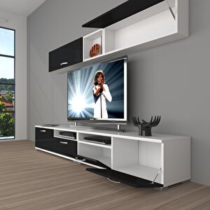 Eko 5200 Slm Tv Ünitesi Tv Sehpası Beyaz - Siyah