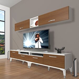 Eko 5200 Slm Silver Tv Ünitesi Tv Sehpası Beyaz - Ceviz