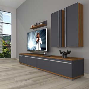 Eko 5200t Mdf Tv Ünitesi Tv Sehpası Ceviz Antrasit