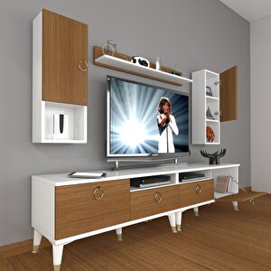 Eko 5220da Mdf Gold Tv Ünitesi Tv Sehpası Beyaz - Ceviz