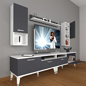 Eko 5220da Mdf Silver Tv Ünitesi Tv Sehpası Beyaz - Antrasit
