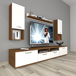 Eko 5220da Slm Tv Ünitesi Tv Sehpası Ceviz Beyaz