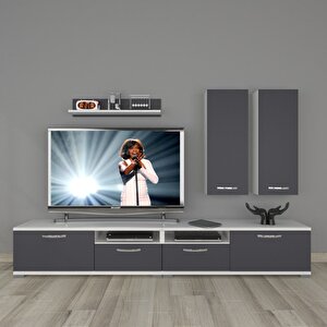 Eko 5220d Mdf Tv Ünitesi Tv Sehpası Beyaz - Antrasit