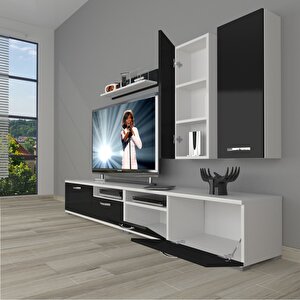 Eko 5220d Mdf Tv Ünitesi Tv Sehpası Beyaz - Siyah