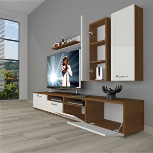 Eko 5220d Slm Tv Ünitesi Tv Sehpası Ceviz Beyaz