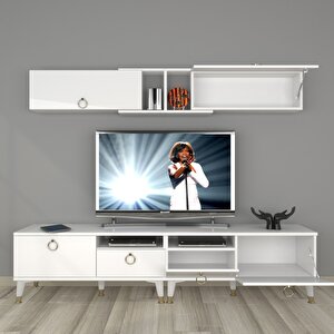 Eko 5220 Mdf Gold Tv Ünitesi Tv Sehpası Parlak Beyaz
