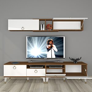 Eko 5220 Mdf Gold Tv Ünitesi Tv Sehpası Ceviz Beyaz