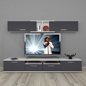 Eko 5220 Mdf Tv Ünitesi Tv Sehpası Beyaz - Antrasit