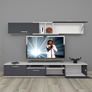 Eko 5220 Mdf Tv Ünitesi Tv Sehpası Beyaz - Antrasit