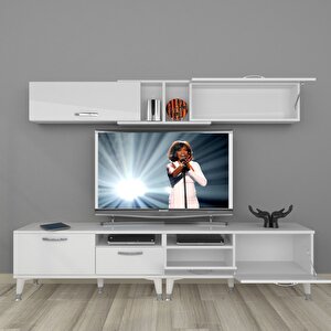 Eko 5220 Mdf Silver Tv Ünitesi Tv Sehpası Parlak Beyaz